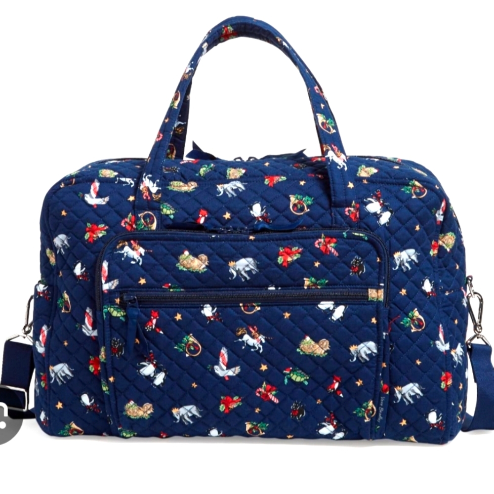 NWT VERA BRADLEY COTTON WEEKENDER CARRY ON HOLIDAY EDITION